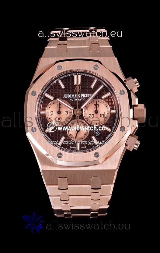 Audemars Piguet Royal Oak Chronograph in Pink Gold Case Brown Dial
