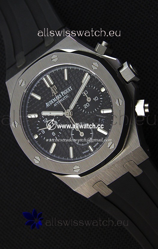 Audemars Piguet Royal Oak Chronograph Black Dial Rubber Strap