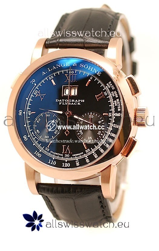 A. Lange & Sohne Datograph Flyback Rose Gold in Black Dial