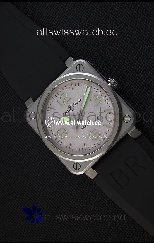 Bell & Ross BR03-92 Horolum Grey Dial Rubber Strap1:1 Mirror