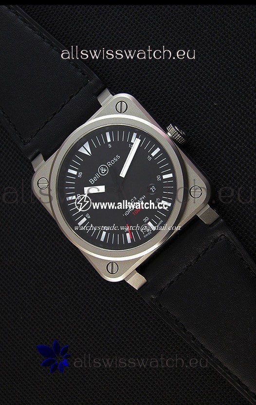 Bell & Ross BR03-92 Horograph Black Dial Leather Strap 1:1 Mirror