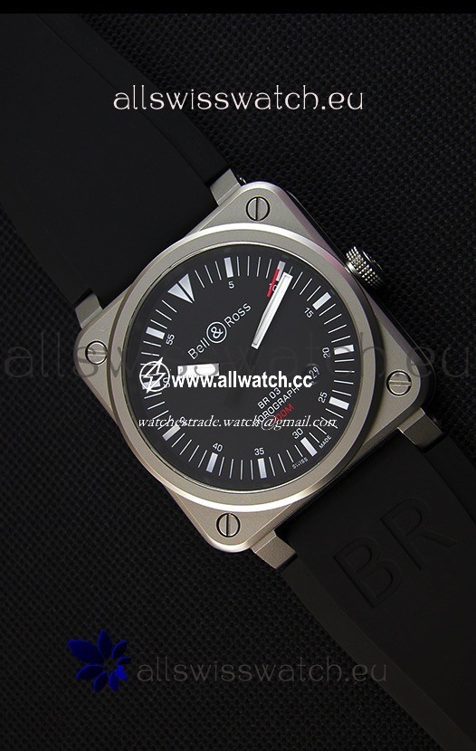 Bell & Ross BR03-92 Horograph Black Dial Rubber Strap 1:1 Mirror