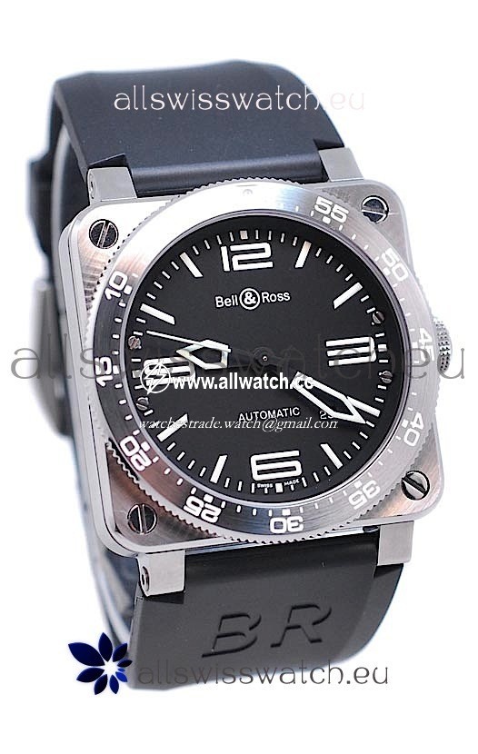 Bell and Ross BR 03 Type Aviation Brushed Steel Automatic in Black Dial