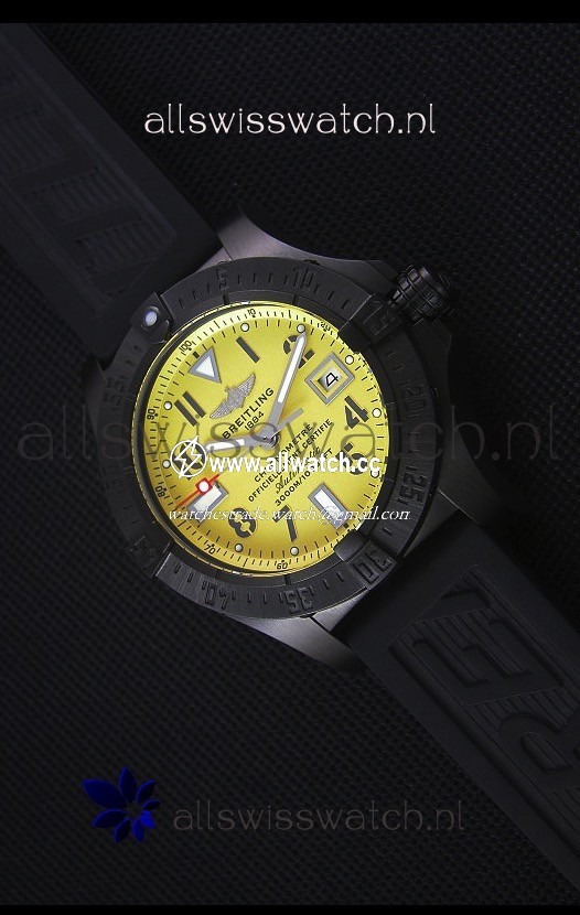 Breitling Avenger Blacksteel DLC Coatedin Yellow Dial