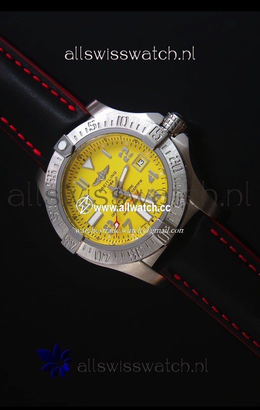 Breitling Avenger II Seawolf Black Leather Strap 45MM - 1:1 Mirror
