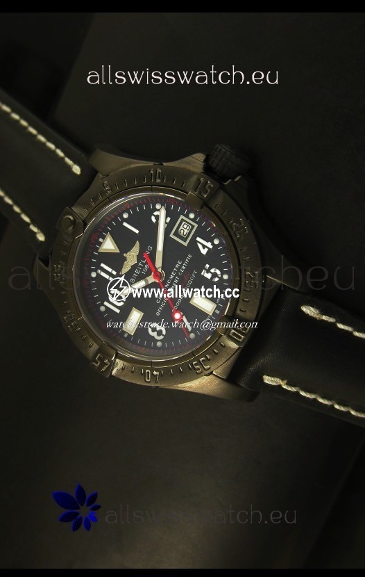 Breitling Seawolf PVD Coated in Black Strap