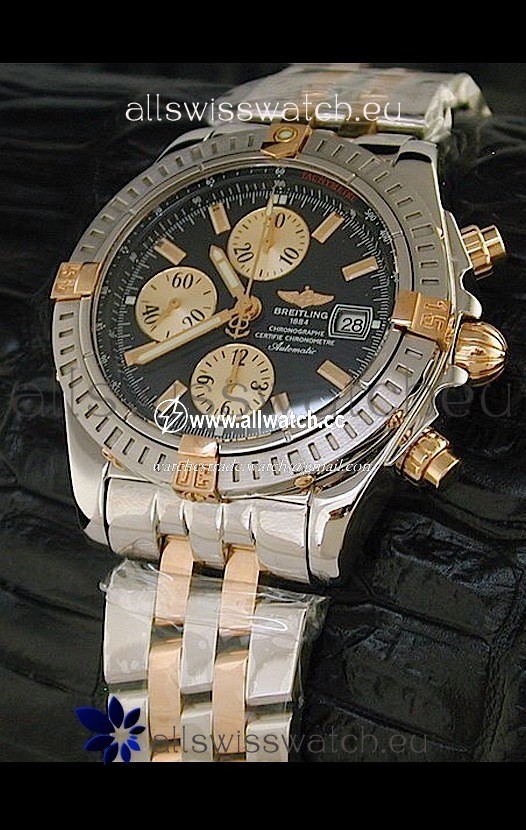Breitling Windriderin Black Dial Two tone Casing