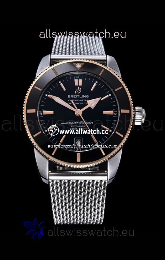 Breitling SuperOcean Heritage II 44MM Black Dial Two Tone 904L Steel 1:1 Mirror