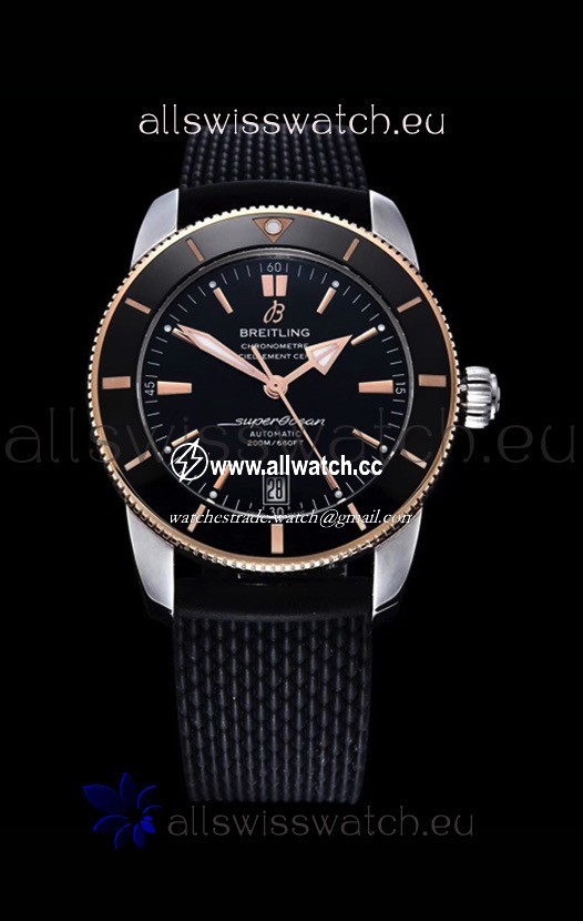 Breitling SuperOcean Heritage II 44MM Black Dial Two Tone 904L Rubber Strap 1:1 Mirror
