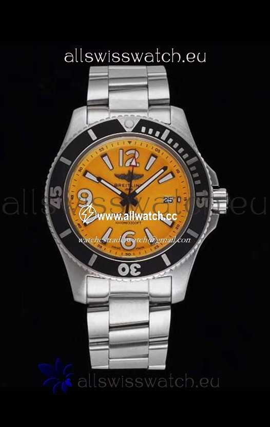 Breitling Superocean Automatic 44 Steel - Yellow Dial 1:1 Mirror