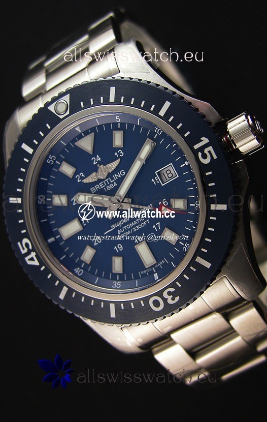 Breitling SuperOcean 44 Special Steel - Mariner Bluewith Steel Strap