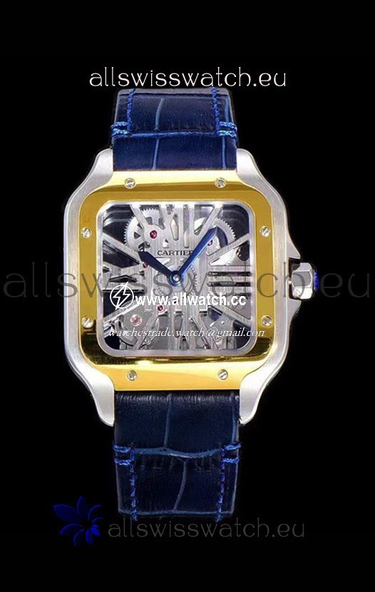 Cartier Santos DUMONT Skeleton in Two Tone Bezel