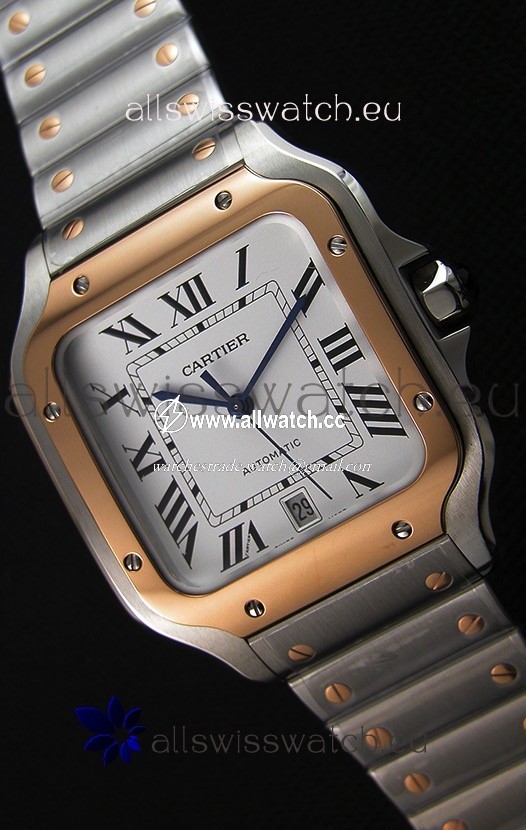 Cartier Santos De Cartier 1:1 Mirror - 40MM Two Tone Steel