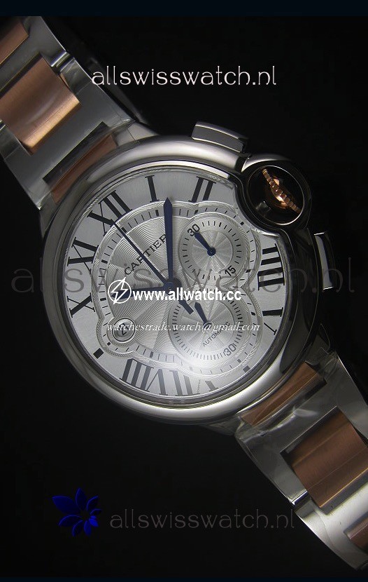 Ballon De Cartier Chronograph in Rose Gold Two Tone Case - 1:1 Mirror