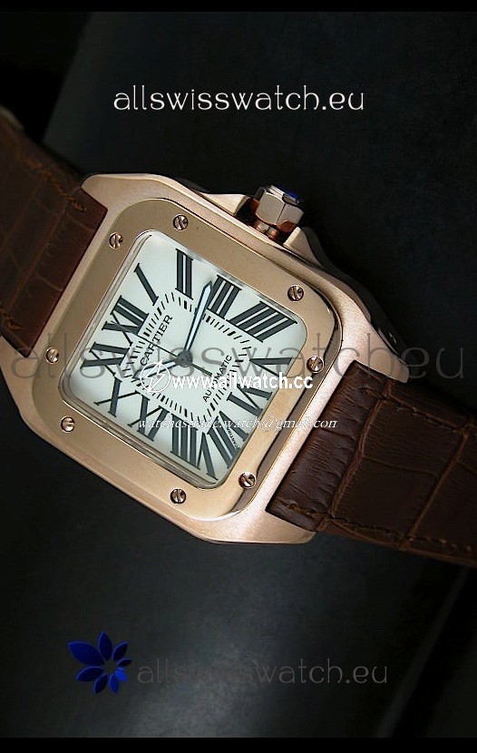 Cartier Santos 100 1:1 Mirror Rose Gold 42MM