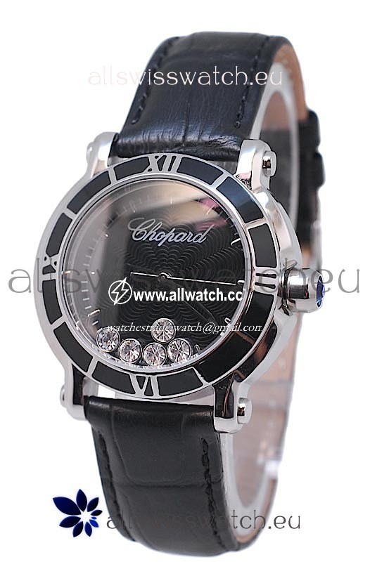 Chopard Happy Sport Star Shaped Diamonds in Black Dial