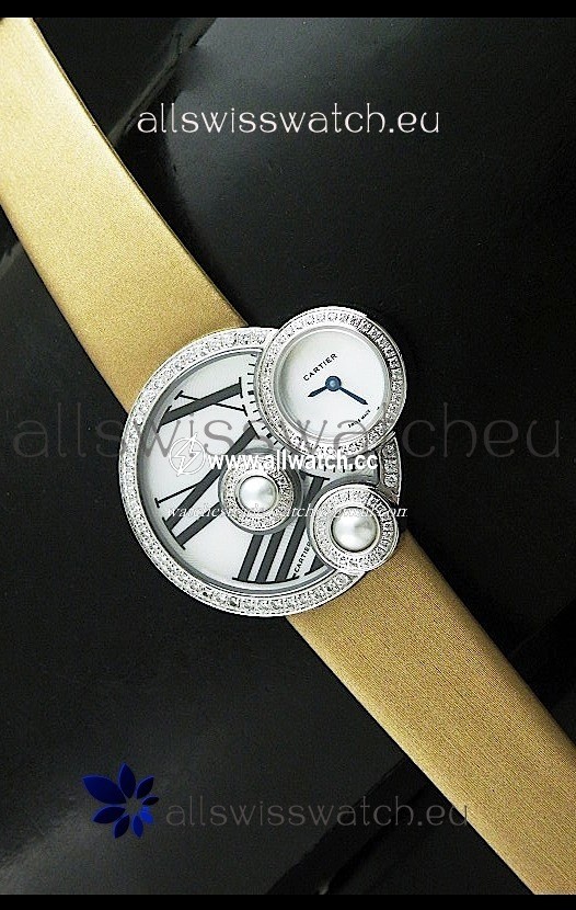 Cartier Jewellery Pearl Diamond in Yellow Strap