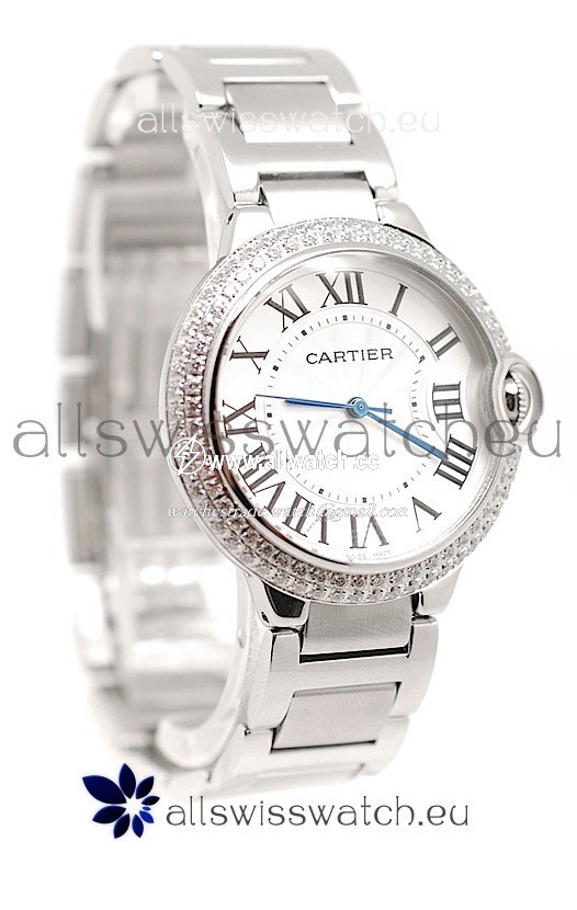 Ballon De Cartier Mid Sized in Diamond Bezel