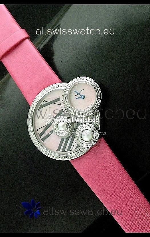 Cartier Jewellery Pearl Diamond in Pink Strap