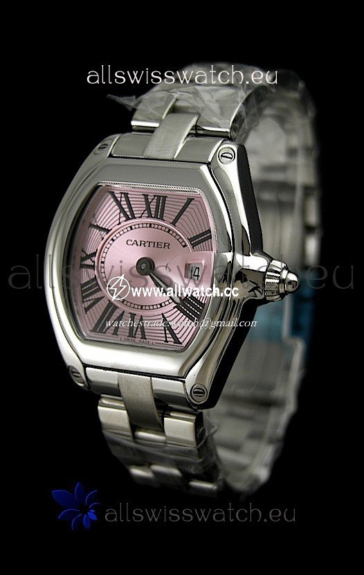 Cartier Roadster Ladies - 1:1 Mirror in Pink Dial