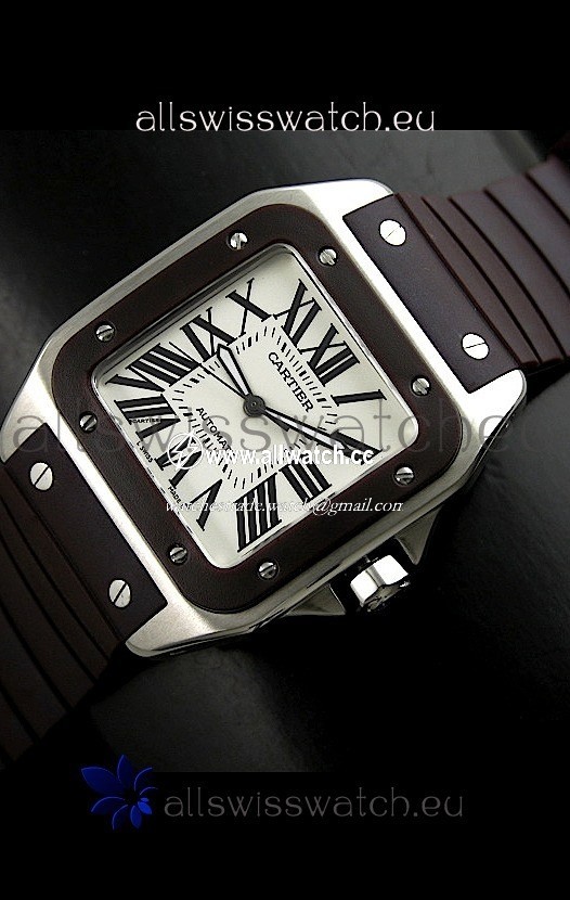 Cartier Santos Automatic in Brown Strap