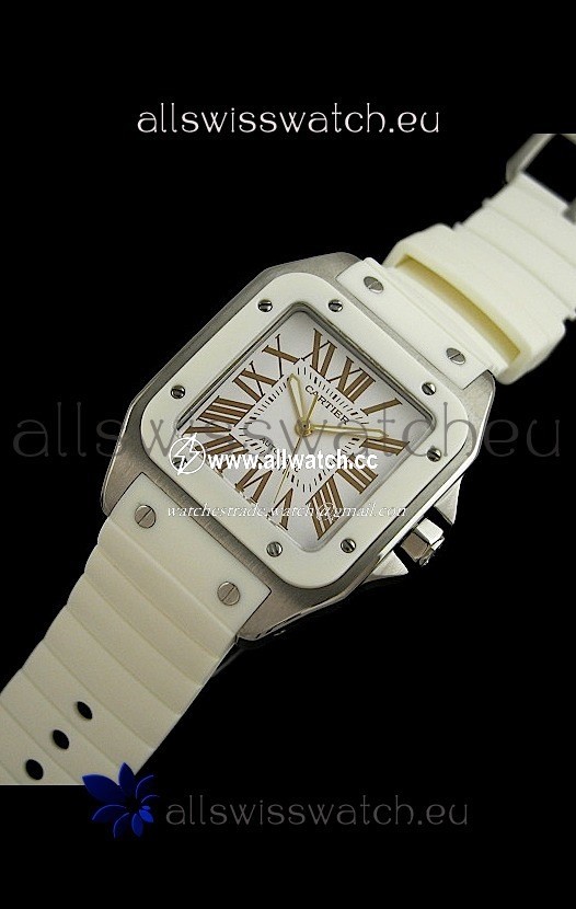 Cartier Santos Automatic in White Strap