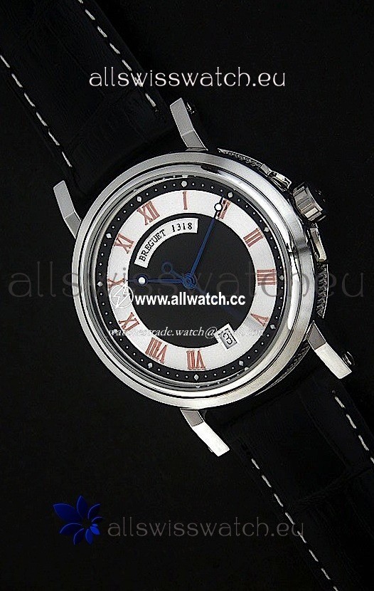 Breguet De La Marine Steel in Black & White Dial