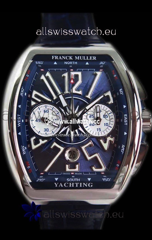 Franck Muller Vanguard Chronograph 904L Steel Blue Dial