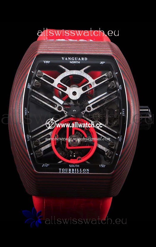 Franck Muller Vanguard Skeleton Tourbillon Red Carbon