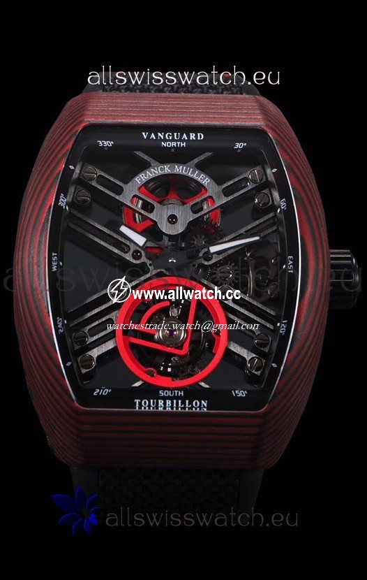 Franck Muller Vanguard Skeleton Tourbillon Red Carbon