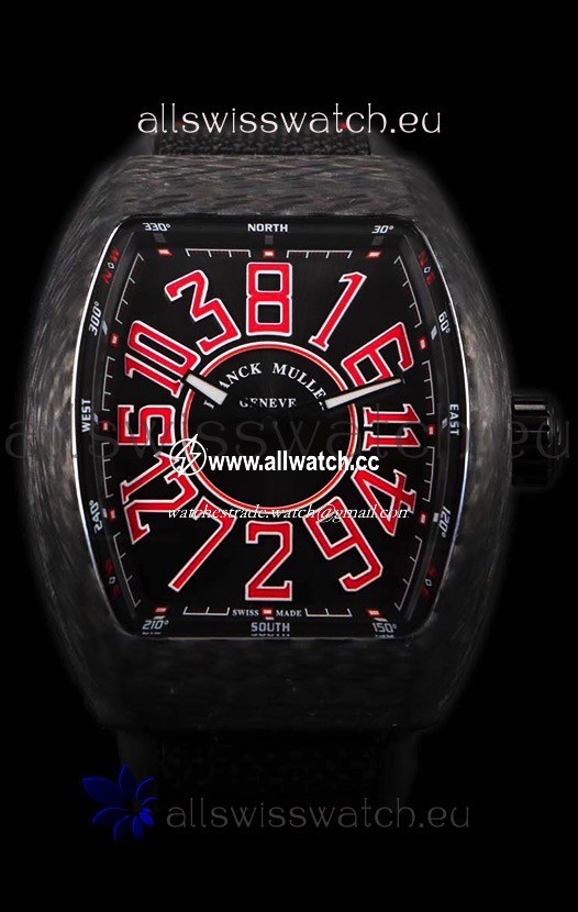 Franck Muller Vanguard Carbon Casing Red Indexes