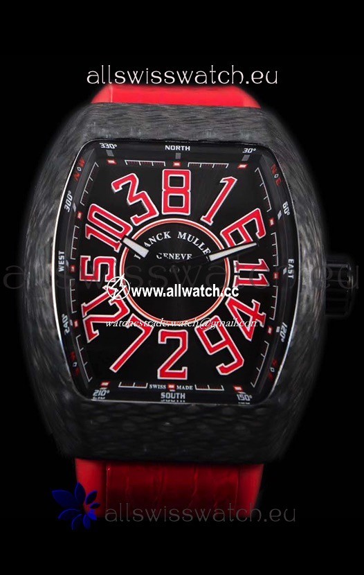 Franck Muller Vanguard Carbon Casing Red Indexes