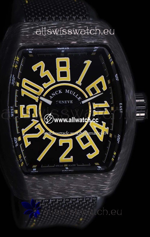 Franck Muller Vanguard Carbon Casing Black Indexes