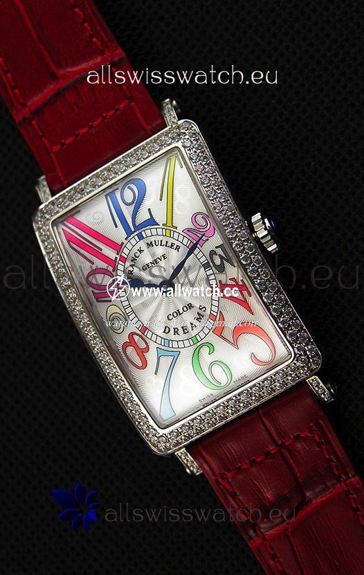Franck Muller Long Island Color Dreams Ladies- Red Strap