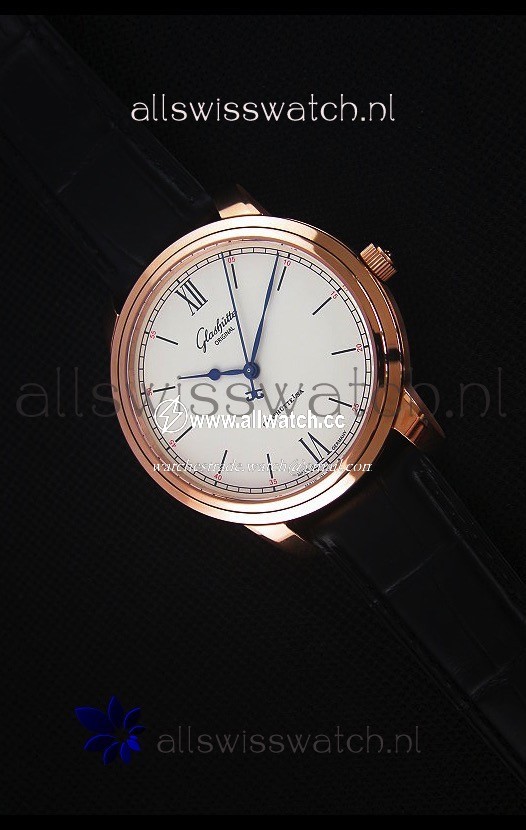 Glashuette Senator Excellence Cream Dial Rose Gold Case