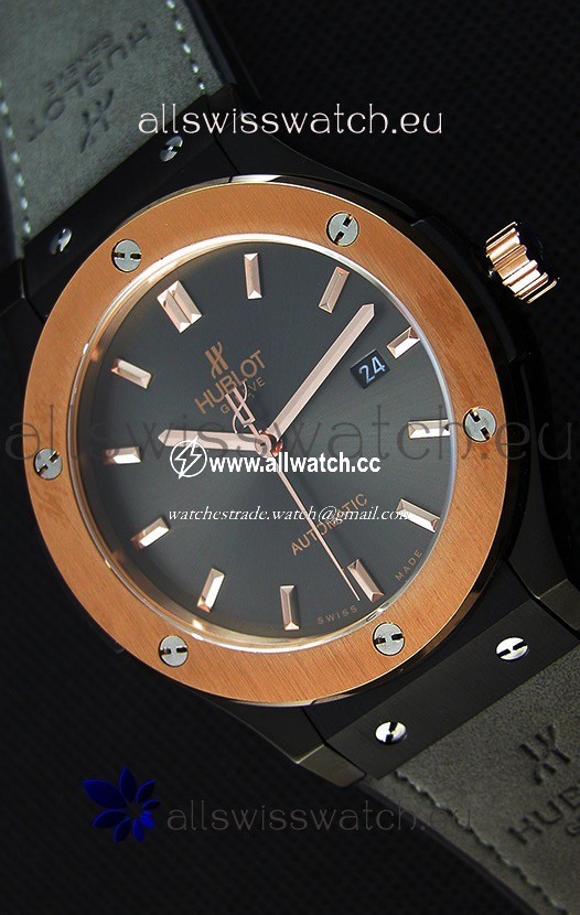 Hublot Classic Fusion Ceramic King Gold Grey Dial- 1:1 Mirror