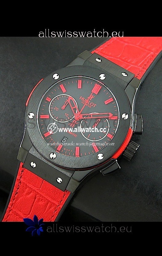 Hublot Big Bang Classic Fusion PVD in Red Strap