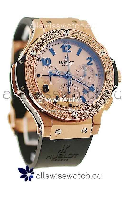 Hublot Big Bangin Beige Dial Diamonds Bezel