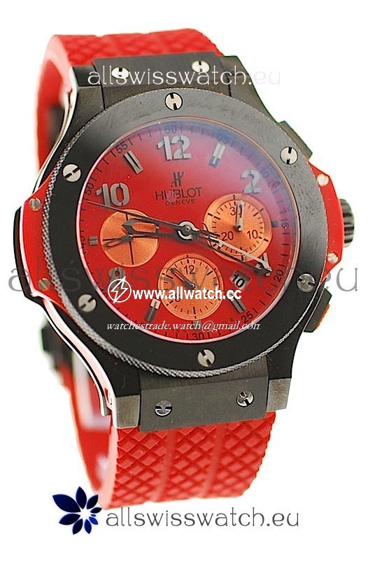 Hublot Big Bang in Red Dial Ceramic Bezel