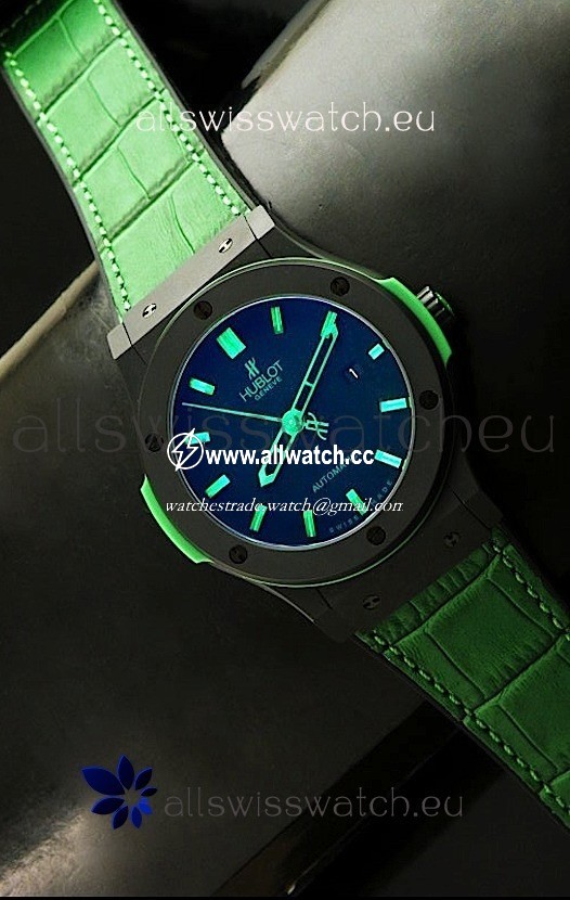 Hublot Big Bang Classic Fusion Ceramic Case in Green Strap
