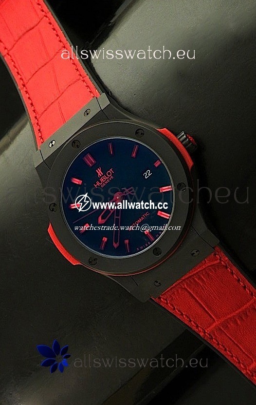 Hublot Big Bang Classic Fusion Ceramic Case in Red Strap