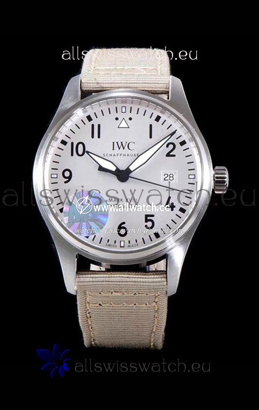 IWC Pilot's MARK XVIII Aviator 1:1 in 904L Steel Case - Beige Nylon Strap