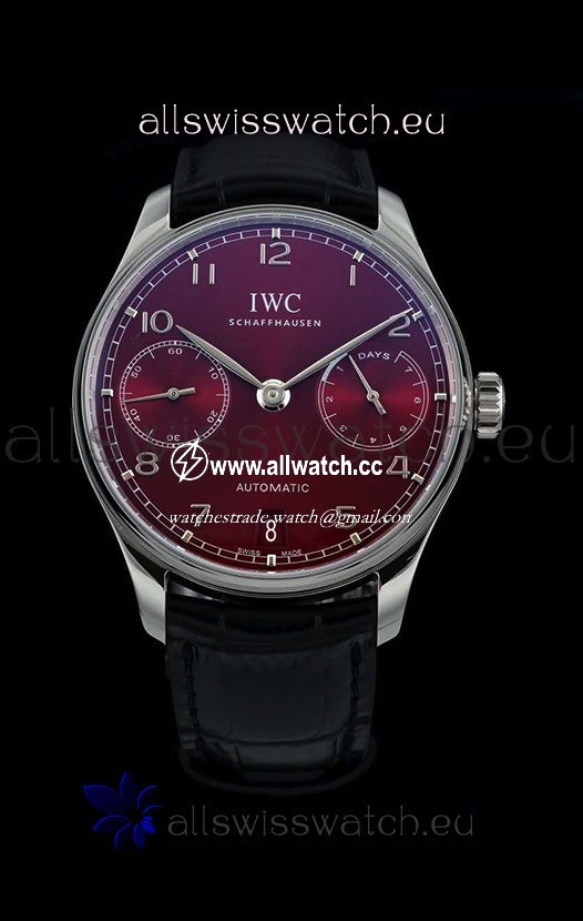 IWC Portugieser IW500714 1:1 Mirror 904L Steel Burgundy Dial