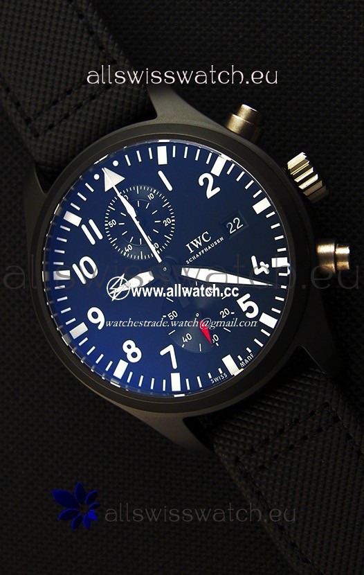 IWC Pilot's Top Gun Chronograph IW389001 1:1 Ceramic Case Ultimate Mirror