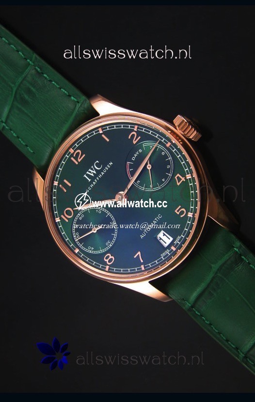 IWC Portugieser 1:1 Mirror Green Dial Rose Gold Case