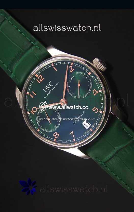 IWC Portugieser 1:1 Mirror Green Dial Steel Case