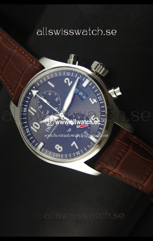 IWC IW387802 Pilot Chronograph 1:1 Mirror with Leather Strap