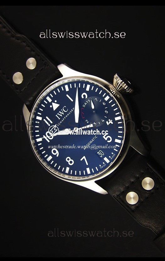 IWC Big Pilot IW500901 - Functional Power Reserve Brown Strap Black Dial 1:1 Mirror