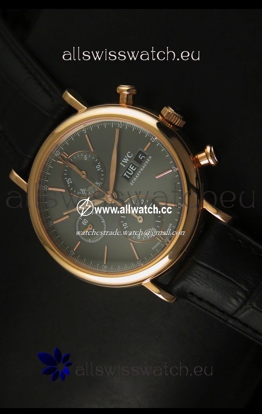 IWC Portofino Chronograph in Rose Gold Case Grey Dial