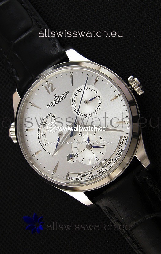 Jaeger LeCoultre Master Geographic Power Reserve Steel Case Steel Dial